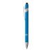 Stylo à bille en aluminium caoutchouté avec gomme pour écran tactile et clip en métal, Stylo avec stylet pour écran tactile promotional