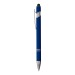 Stylo à bille en aluminium caoutchouté avec gomme pour écran tactile et clip en métal, Stylo avec stylet pour écran tactile promotional