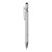 Stylo à bille en aluminium caoutchouté avec gomme pour écran tactile et clip en métal, Stylo avec stylet pour écran tactile promotional