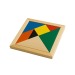 Jeu de tangram en bois coloré, 7 pièces, avec pochette en coton wholesaler