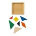 Jeu de tangram en bois coloré, 7 pièces, avec pochette en coton wholesaler