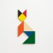 Jeu de tangram en bois coloré, 7 pièces, avec pochette en coton, casse-tête chinois et jeu de patience promotional