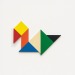 Jeu de tangram en bois coloré, 7 pièces, avec pochette en coton wholesaler