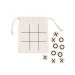 Jeu de morpion en bois avec pochette en coton, morpion promotional