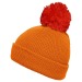 Knitted hat with two-coloured pompom, Bonnet promotional