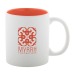 Mug bicolour white 30 cl with engraving wholesaler