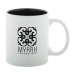 Mug bicolour white 30 cl with engraving, ceramic mug promotional