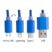 Charging cable 3 in 1 aluminium finish, charging cable promotional