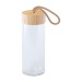 Bouteille en verre avec couvercle en bambou 40cl, bouteille promotional