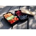 Bento 'Nagano', noir, avec couvercle en bambou, cadeau Baladeo et objet Baladeo promotional