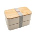 Product thumbnail Large double compartment bento lunch box with bamboo lid 0