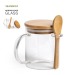 Product thumbnail Glass cup with spoon and lid 0