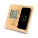 Chargeur sans fil en bambou 10W, station météo - Kahele wholesaler