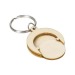 Porte-clés en copeaux de bois Rond, jeton promotional