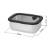 Boîte en acier inoxydable avec couvercle en verre 550 ml, boîte de conservation promotional