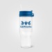 Polar two-tone recycled glass tumbler with straw - 1 L Silk-screen print, mug and cup with lid promotional