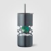 Gobelet Borealis en acier inoxydable recyclé avec paille - 475 ml Colour Jet, Mug isotherme promotional