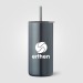 Gobelet Borealis en acier inoxydable recyclé avec paille - 475 ml Colour Jet, Mug isotherme promotional