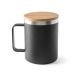 LAUDA. 90% recycled stainless steel mug with bamboo lid, metal mug and cup promotional