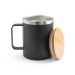 LAUDA. 90% recycled stainless steel mug with bamboo lid wholesaler