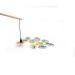 Jeu de pêche de 10 poissons en bois, jeu pour enfants promotional