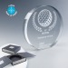 Trophée rond à bord droit, trophée en verre promotional