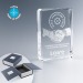 Rectangle facetté, bloc de verre presse-papier avec gravure 3D promotional
