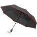 Parapluie télescopique noir avec bordure colorée, parapluie pliable de poche promotional