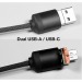 Câble dual 65W 5-en -1, Produit express 48h promotional