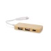 Hub USB en bambou avec prise remplaçable - Rivo, Hub promotional