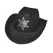 Chapeau Sheriff Luxe noir, chapeaux de fêtes promotional
