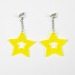 Boucles d'oreilles néon star x2 jaune, boucle d'oreille promotional