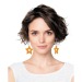 Boucles d'oreilles néon star x2 jaune wholesaler