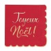 33X33CM RED AND GOLD MERRY CHRISTMAS SCALLOPED NAPKINS X 16 wholesaler