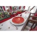 ASSIETTES FESTONNEES ROUGES 23CM JOYEUX NOEL X 8, décoration et objet de Noël promotional
