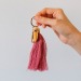 Porte-clés long pompon, pompon promotional