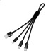 Câble court 4 en 1 - 18cm à charge rapide 20W en matériaux recyclés - Noir wholesaler