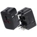 Adaptateur universel de voyage avec sorties USB-C et USB-A - Noir wholesaler