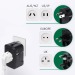 Adaptateur universel de voyage avec sorties USB-C et USB-A - Noir wholesaler
