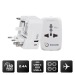 Adaptateur universel de voyage avec sorties USB-C et USB-A - Blanc wholesaler