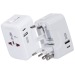Adaptateur universel de voyage avec sorties USB-C et USB-A - Blanc wholesaler