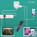 Adaptateur universel de voyage avec sorties USB-C et USB-A - Blanc, prise électrique universelle et adaptateur universel de voyage promotional