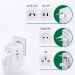 Adaptateur universel de voyage avec sorties USB-C et USB-A - Blanc wholesaler