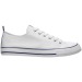 Chaussures de tennis / sneakers classiques en toile avec semelle en caoutchouc blanc décorée de lignes colorées, paire de sneakers promotional