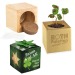 Pot cube bois mini avec bulbes de trèfle à 4 feuilles en boite Star-Box - sans gravure laser wholesaler
