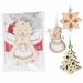 Étoile en feutrine et en bois à suspendre, décoration de sapin de Noël promotional