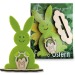 Card with wooden/feutrin figurine - Rabbit, felt swag promotional
