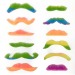 Set de 12 moustaches néon, accessoire de fête et de déguisement promotional