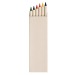 Paquet 6 crayons en bois de couleur en carton du lait, Moins de 1 euro promotional