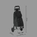 chariot 2roues noir aquarelle, noir, poussette à marché ou cabas à roulettes promotional